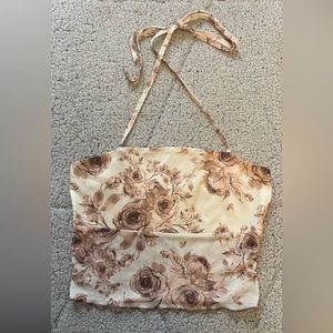 shein floral crop halter top